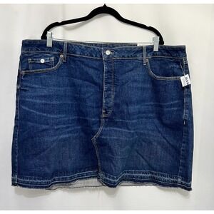 Old Navy Blue Jean Skirt Women's High Rise Size 24 NWT